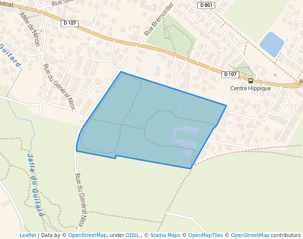 walking in Le Château de Belfort et le Centre Hippique map in Saint-Médard-en-Jalles