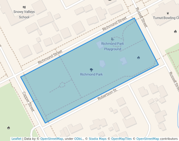 walking in Richmond Park map in Tumut