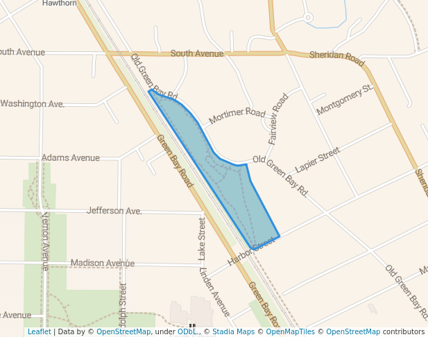 walking in Shelton Park map in Glencoe