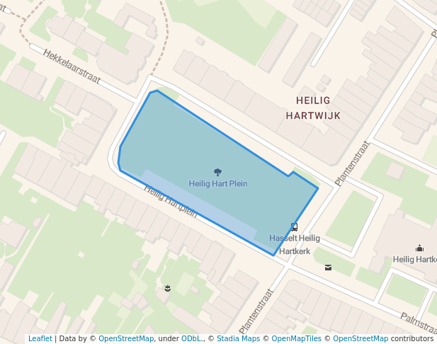 walking in Heilig Hart Plein map in Hasselt