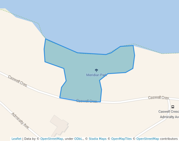 walking in Meridian Park map in Tanilba Bay