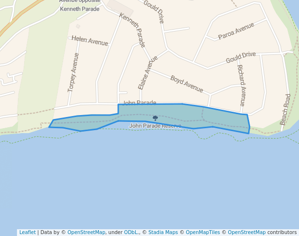 walking in John Parade Reserve map in Lemon Tree Passage