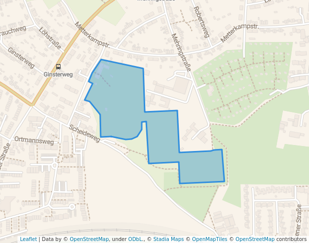 walking in Sportanlage Baulandstraße map in Gelsenkirchen