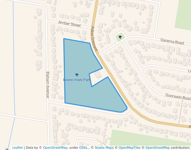 walking in Leone Healy Park map in Orange