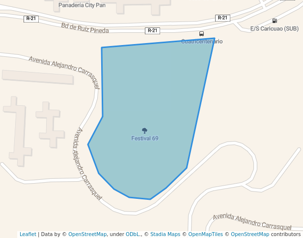 walking in Festival 69 map in Caracas