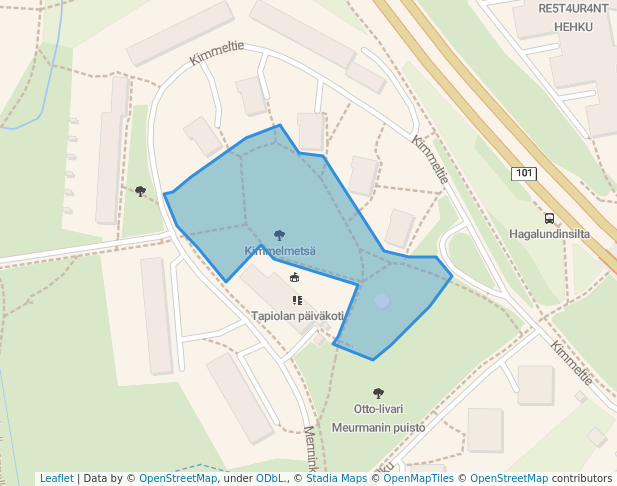 Kimmelmetsä in Esbo | Map and Routes