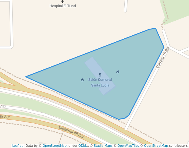 walking in Parque Santa Lucía Sur map in Bogotá