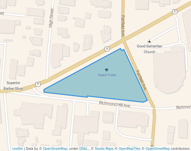 walking in Hatch Field map in Stamford