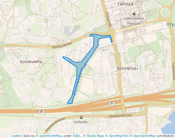 walking in Hakalehto map in Espoo