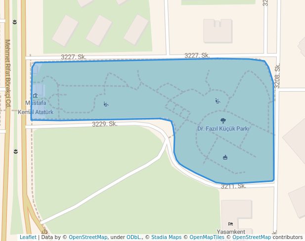 walking in Dr. Fazıl Küçük Parkı map in Ankara