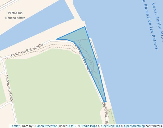 walking in Costanera Zárate map in Zárate