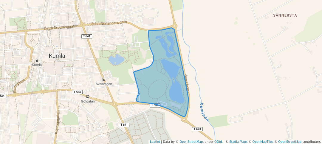 walking in Kumla sjöpark map in Kumla