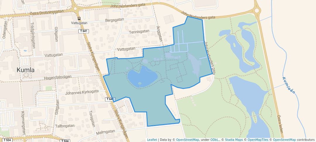 walking in Djupadalsparken map in Kumla