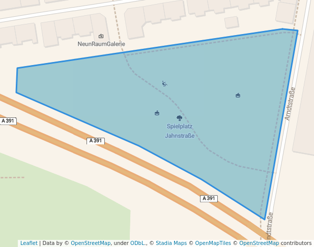 walking in Spielplatz Jahnstraße map in Braunschweig