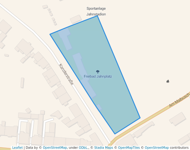 walking in Freibad Jahnplatz map in Gelsenkirchen