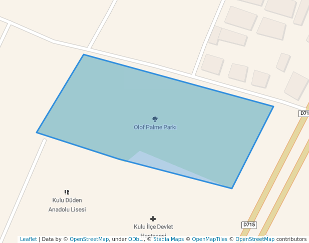 walking in Olof Palme Parkı map in Kulu
