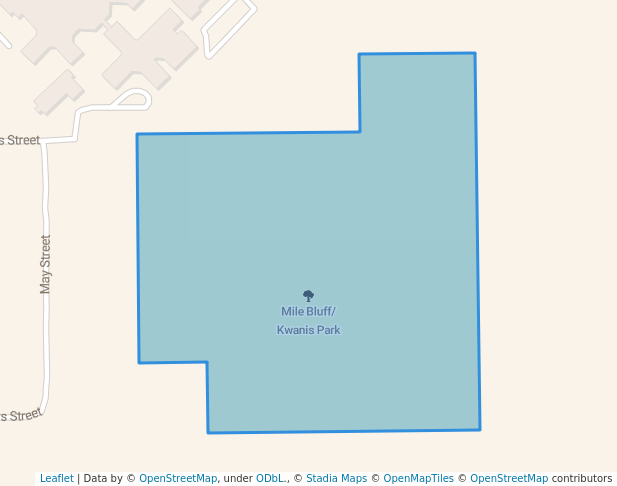 walking in Mile Bluff/ Kwanis Park map in Mauston