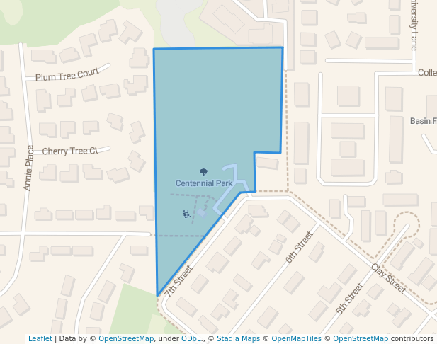 walking in Centennial Park map in Cheney