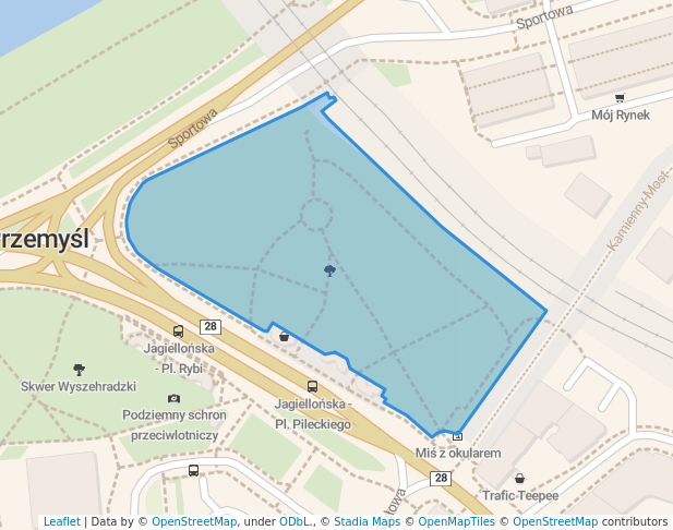 walking in Plac Rotmistrza Witolda Pileckiego map in Przemyśl