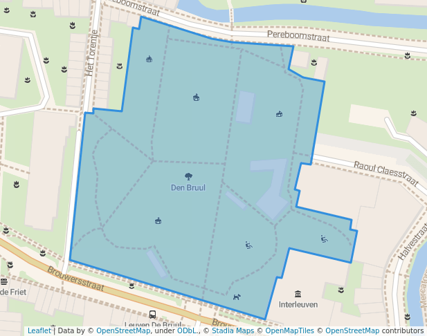 walking in Den Bruul map in Leuven