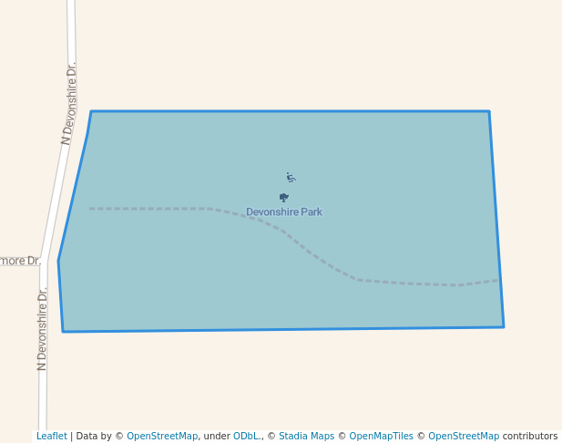 walking in Devonshire Park map in Saratoga Springs