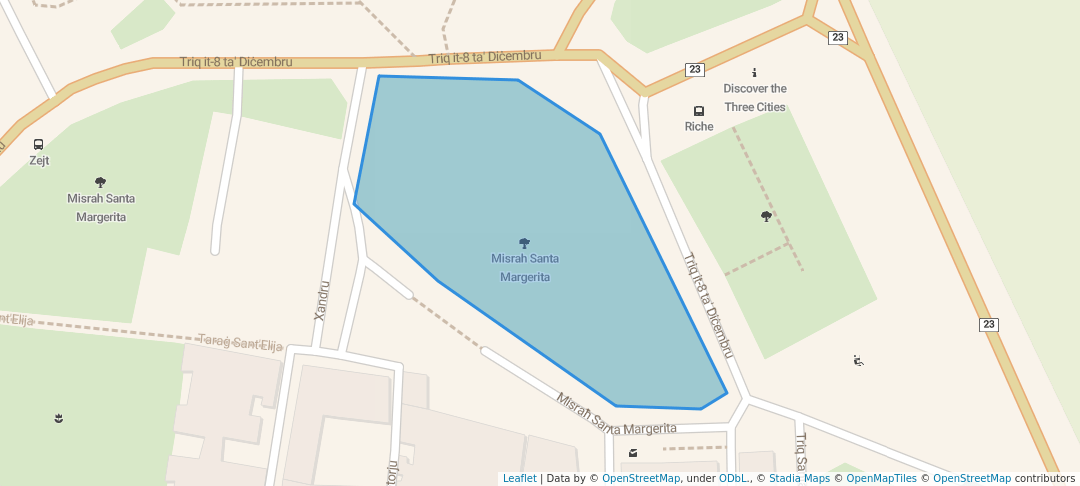 walking in Misrah Santa Margerita map in Bormla