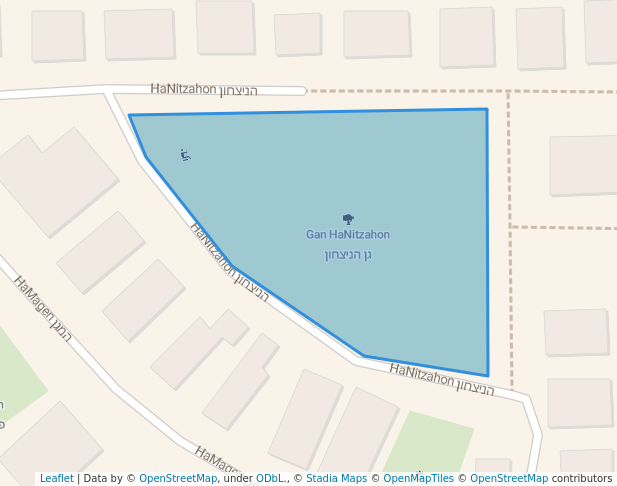 walking in Gan HaNitzahon map in Mazkeret Batya