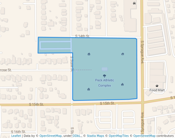 walking in Peck Athletic Complex map in Tacoma