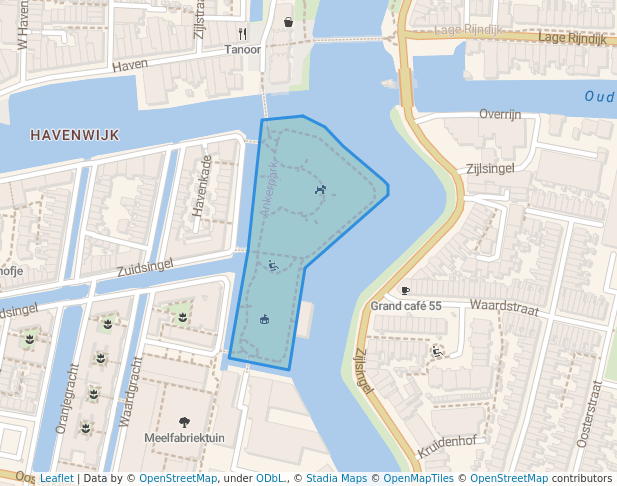 walking in Ankerpark map in Leiden