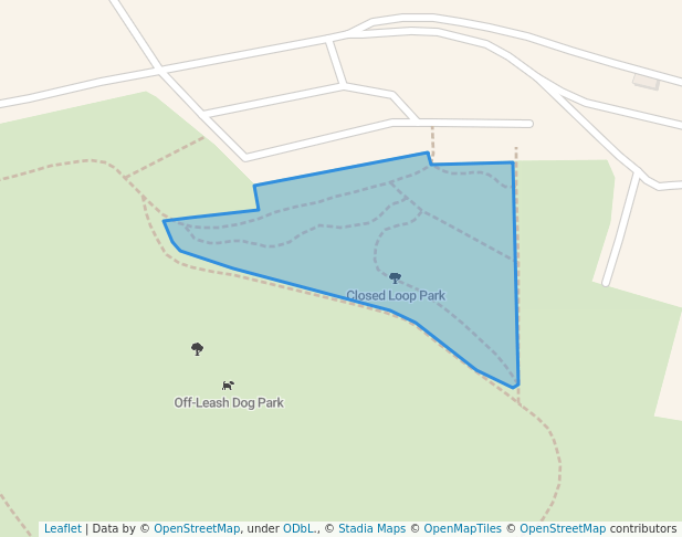 walking in Closed Loop Park map in Lacey