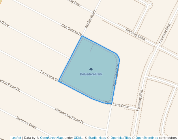 walking in Belvedere Park map in Pensacola