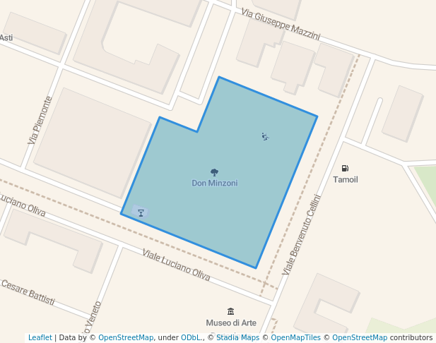 walking in Don Minzoni map in Valenza