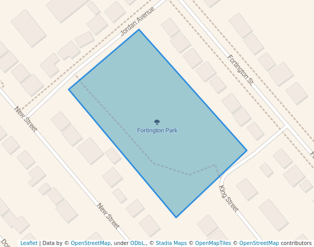 walking in Fortington Park map in Renfrew