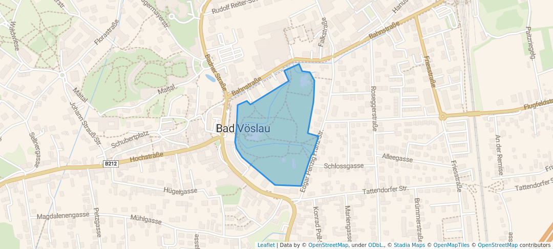 walking in Schlosspark map in Bad Vöslau