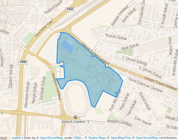 walking in Atatürk Parkı map in Balıkesir