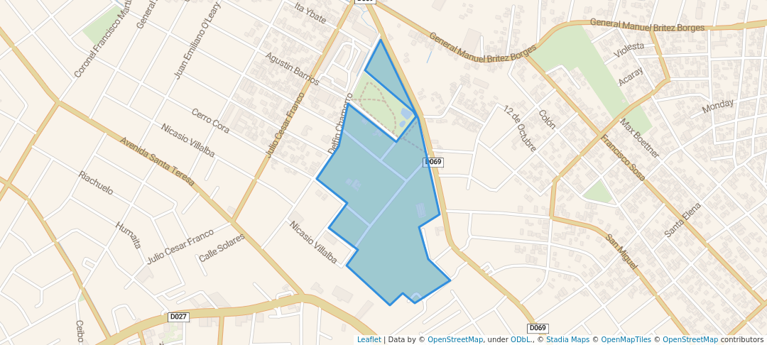 walking in Parque 3 fronteras map in Fernando de la Mora