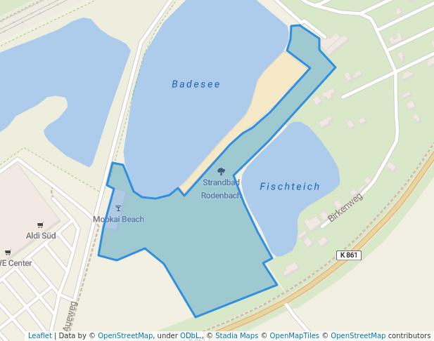 walking in Strandbad Rodenbach map in Rodenbach