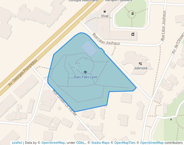 walking in Parc Félix Lavit map in Toulouse