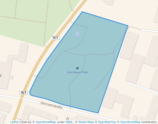 walking in Karl-Bauer-Park map in Regensburg