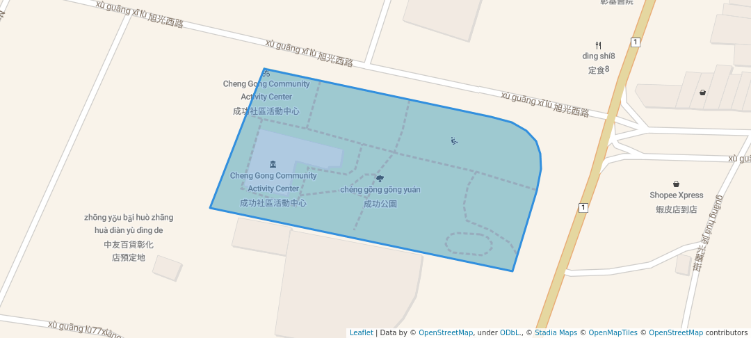 walking in 成功公園 map in Changhua City