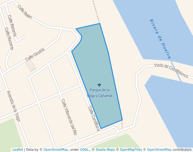 walking in Parque de la Vega y Cañamal map in Guillena