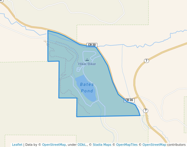 walking in Bates State Park map in Prairie City