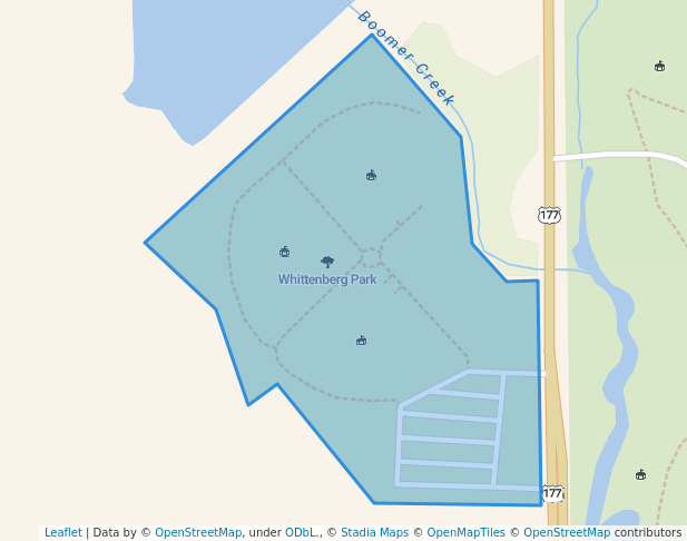 walking in Whittenberg Park map in Stillwater