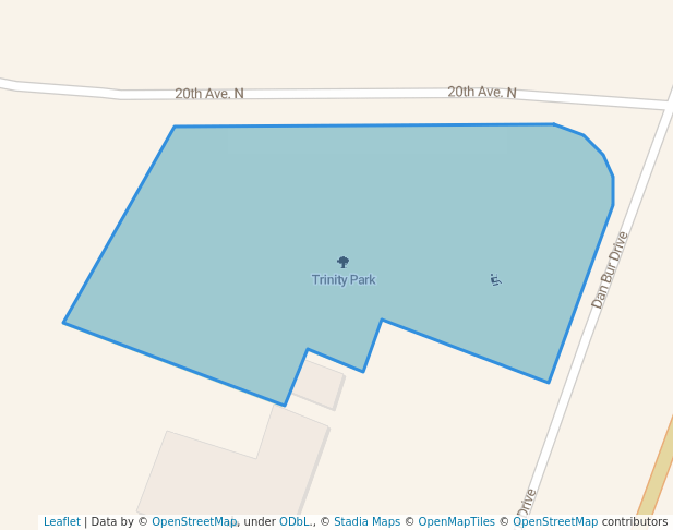 walking in Trinity Park map in Estherville