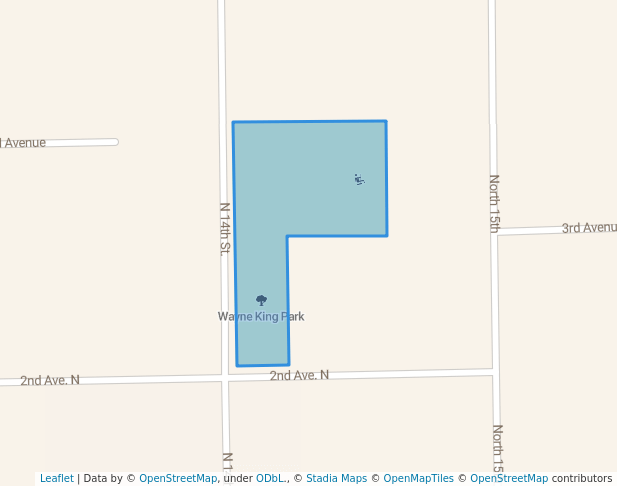 walking in Wayne King Park map in Estherville