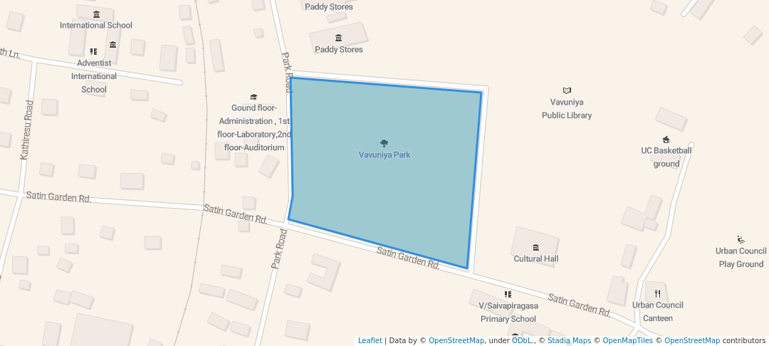 walking in Vavuniya Park map in Vavuniya