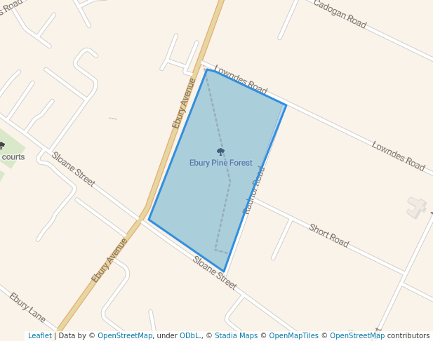 walking in Ebury Pine Forest map in Sandton