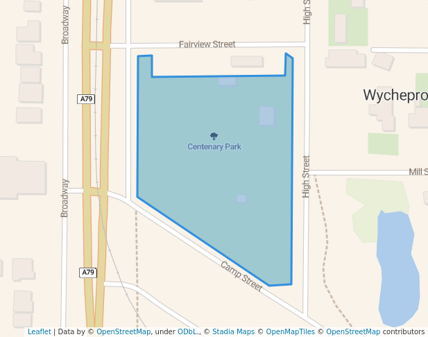 walking in Centenary Park map in Wycheproof