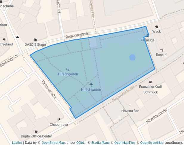 walking in Hirschgarten map in Erfurt