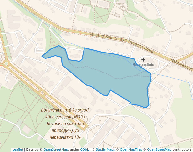 walking in Студентський парк map in Poltava